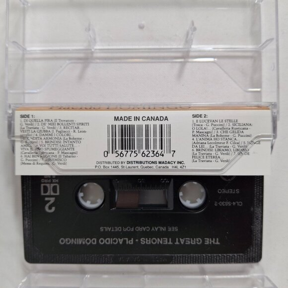 Vintage The Great Tenors Pavarotti Domingo Del Monaco 3 Cassette Tape Set Madacy - Picture 14 of 15